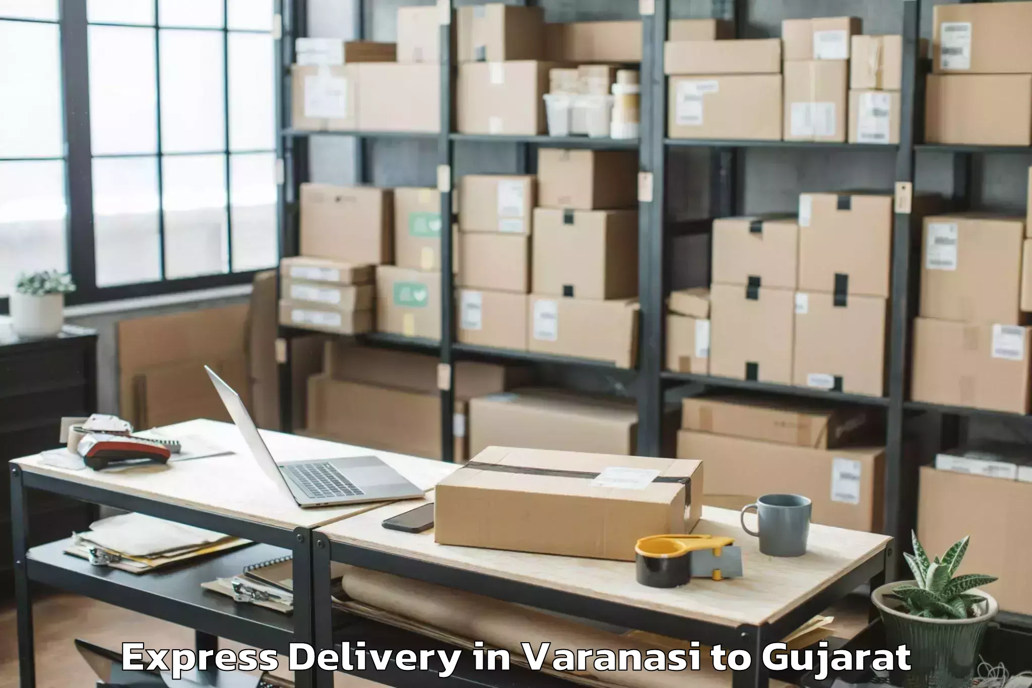 Book Varanasi to Vansda Express Delivery Online